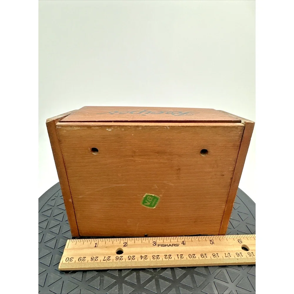 Vintage Wooden Recipes Box W/ 3D Rooster on Front in Original Box JAPAN